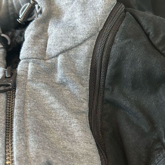 Levi's Size L Men's Military Trucker Sherpa Lined Removable Hood Black Jacket - Picture 7 of 12